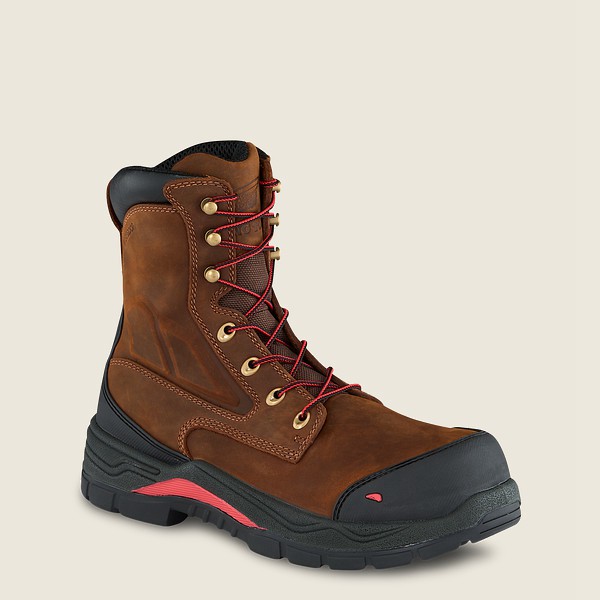 Red Wing Safety Boots Brown/Black - Red Wing Mens King Toe® Adc - 8-inch Waterproof Toe - LMZAR-1697